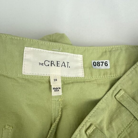 The Great Vintage‎ Straight Relaxed Fit Pants Flat Front Pockets Green Women 28 - Picture 8 of 16